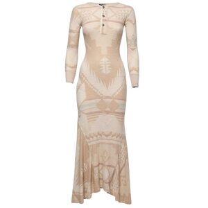 Polo Ralph Lauren Southwestern Aztec Cotton Henley Maxi Dress Size M